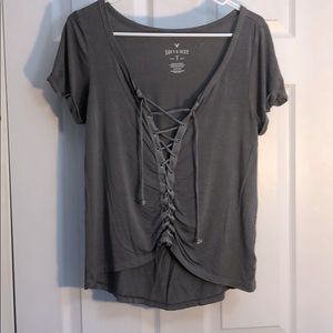 American eagle lace up top